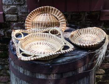 Traditional Gullah woven baskets on Hilton Head Island