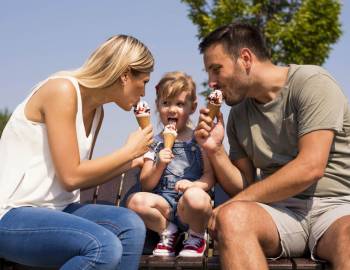 A family enjoying ice cream together on Hilton Head Island