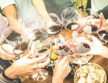 Friends raising a glass at the 2024 Hilton Head Wine and Food Festival
