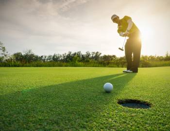 A golfer at the RBC Heritage Tournament on Hilton Head Island