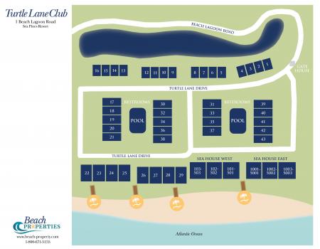 Map of Turtle Lane Sea Pines