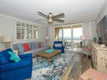 The living room of an oceanfront vacation rental on Hilton Head Island