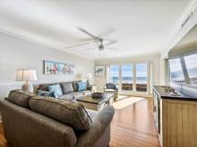 The living room with an ocean view of a Hilton Head vacation home rental