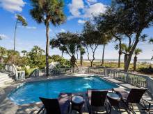 The backyard pool of a vacation rental on Hilton Head Island