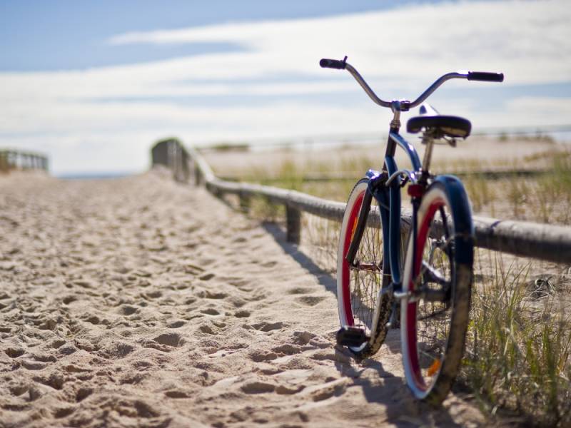 bike on beach path