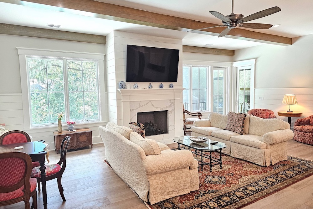 view of living room in hilton head vacation rental