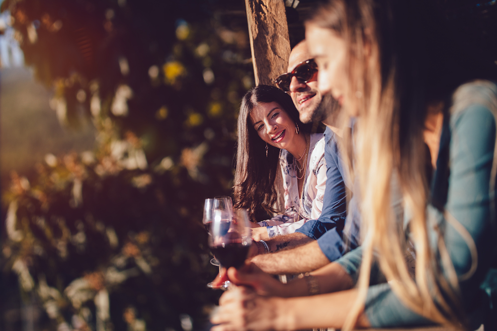 friends at a winery 