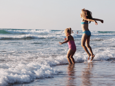 kids on the beach