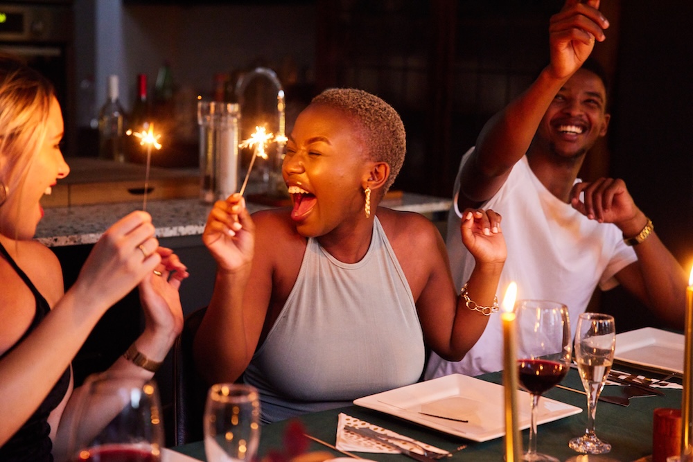 people at dinner on new years