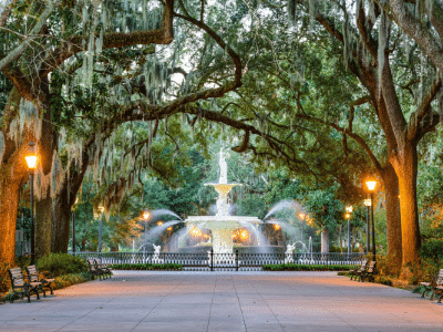 savannah georgia park fountain