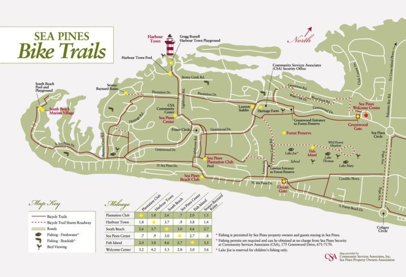 sea pines bike map